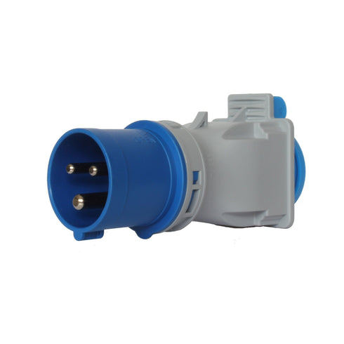 <b>Overgangsadapter - Blå CEE 16A til schuko</b> - Elbilgrossisten - 2